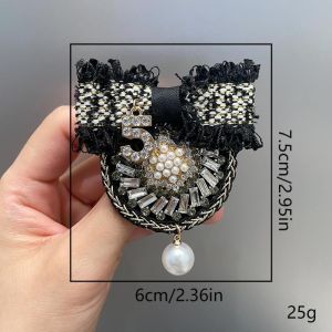 Tweed bow Style Brooches in Black 1580