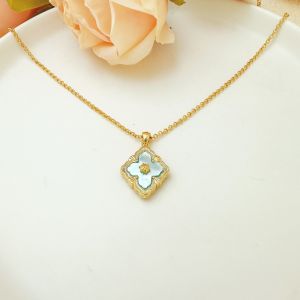 Delicate Necklace with Gold Detailing in Blue NEK546