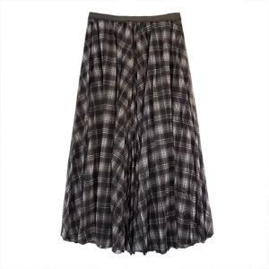 Vintage-Inspired Plaid Pleated Maxi Skirt