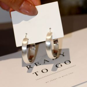 Brushed Matte Hoop Earrings