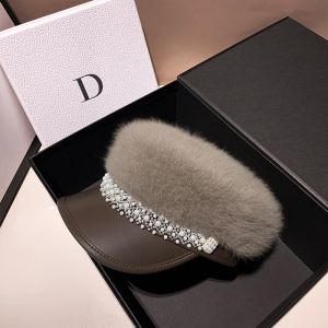 Baker Boy Hat with Pearl & Rhinestone Embellishment