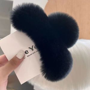 Plush Faux Fur Hair Claw Clip