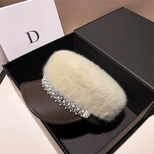 Baker Boy Hat with Pearl & Rhinestone Embellishment