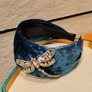 Velvet Headband with Crystal Dragonfly