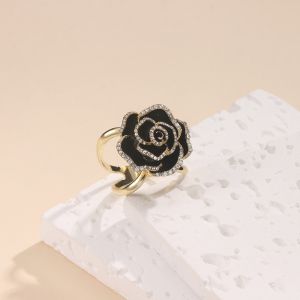 Crystals Rose Scarf Ring