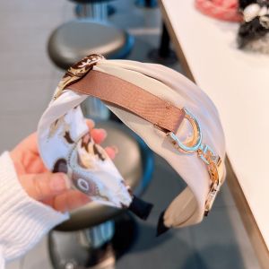 Satin Feel Horsebit Chain Twist Headband