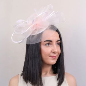 Plain Delicate Mesh Loops and Feather Accents Fascinator