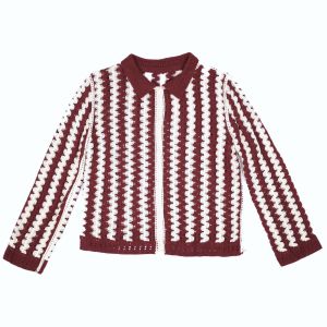 Striped Bubble Knit Cardigan