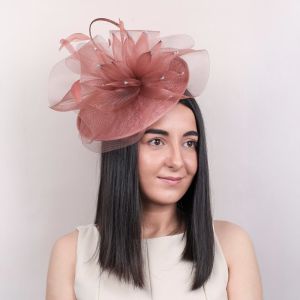 Pillbox Fascinator with Crinoline Floral Swirls