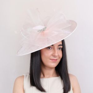 Wedding & Races Fascinator with Tulle & Crystals 