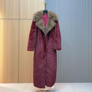 Elegant Longline Faux Fur Collar Coat
